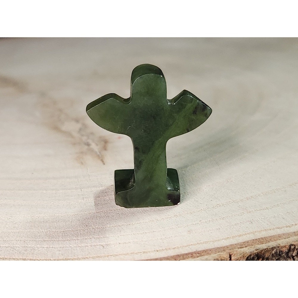 Jade Hand Carved Thunderbird Totem Pole Statue Figure Native North American 1.5" - Picture 3 of 9
